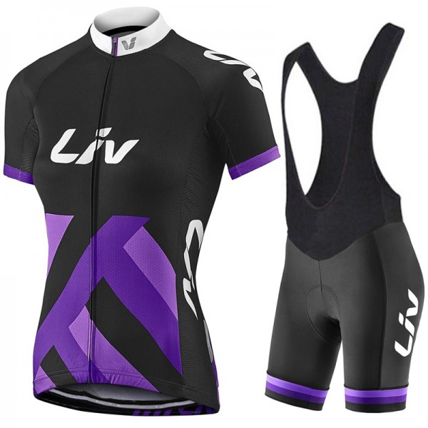2017 Liv Damen Schwarz-lila Fahrradbekleidung Satz Radtrikot Kurzarm+Kurz Trägerhose 02 Radtrikot De 2017 Liv Damen Schwarz-lila Fahrradbekleidung Satz Radtrikot Kurzarm+Kurz Trägerhose 02 Radtrikot De