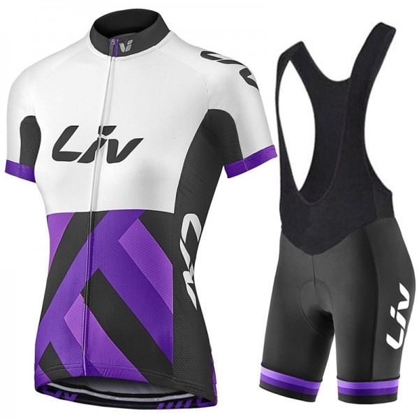 2017 Liv Damen Weiß-lila Fahrradbekleidung Satz Radtrikot Kurzarm+Kurz Trägerhose Radtrikot De 2017 Liv Damen Weiß-lila Fahrradbekleidung Satz Radtrikot Kurzarm+Kurz Trägerhose Radtrikot De