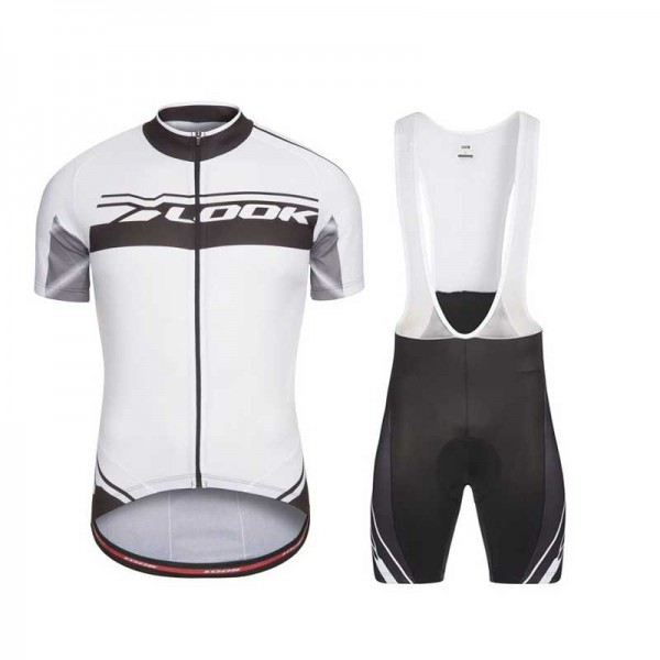 Look 2017 Weiß Fahrradbekleidung Satz Radtrikot Kurzarm+Kurz Trägerhose Radtrikot De