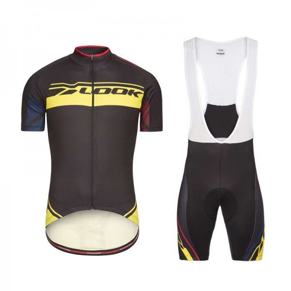 Look 2017 Gelb Fahrradbekleidung Satz Radtrikot Kurzarm+Kurz Trägerhose Radtrikot De