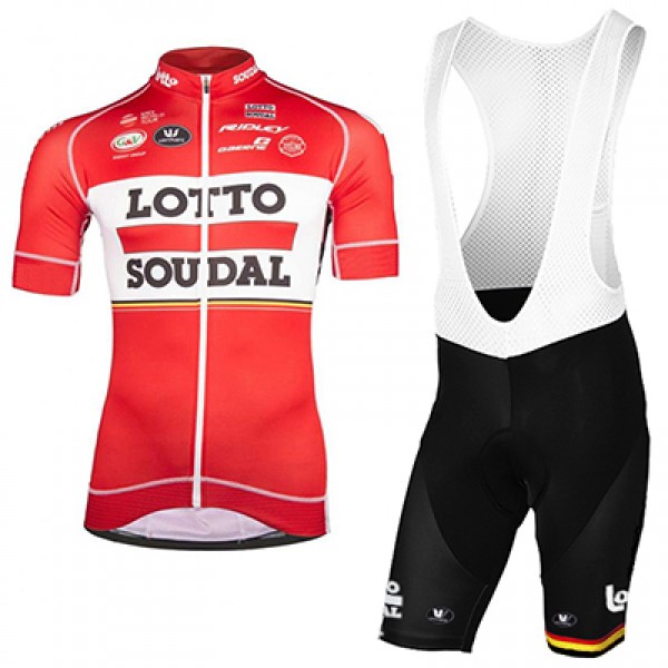 2017 LOTTO SOUDAL Fahrradbekleidung Satz Radtrikot Kurzarm+Kurz Trägerhose Radtrikot De