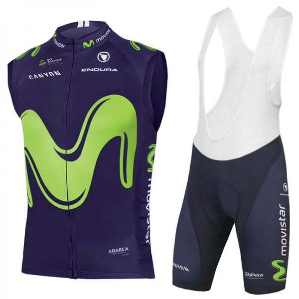 2017 Movistar ärmelloses Trikot+Kurz Tr Radtrikot De 2017 Movistar ärmelloses Trikot+Kurz Tr Radtrikot De