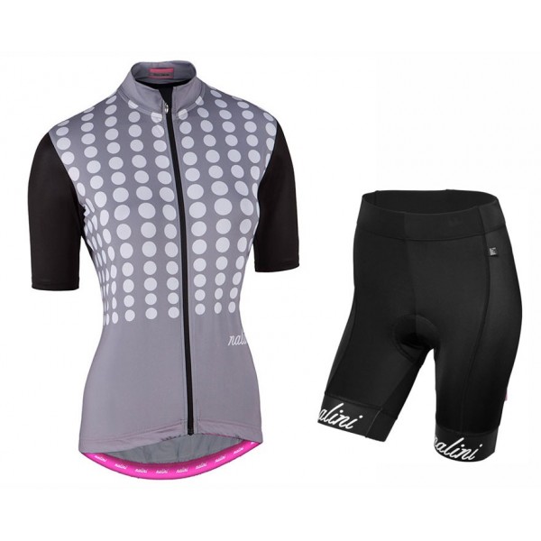 2017 Nalini PRO Optical Damen Grau Fahrradbekleidung Satz Radtrikot Kurzarm+Kurz Trägerhose Radtrikot De