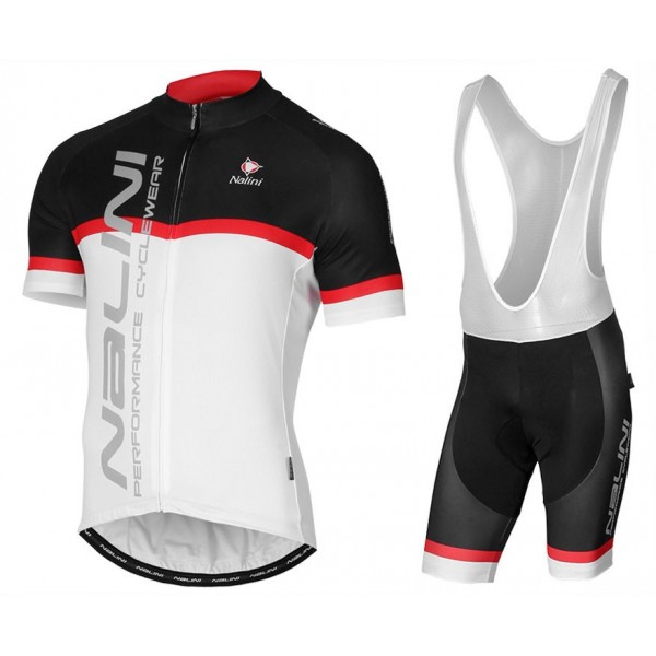 2017 Nalini PRO Brivio Schwarz-Weiß Fahrradbekleidung Satz Radtrikot Kurzarm+Kurz Trägerhose Radtrikot De