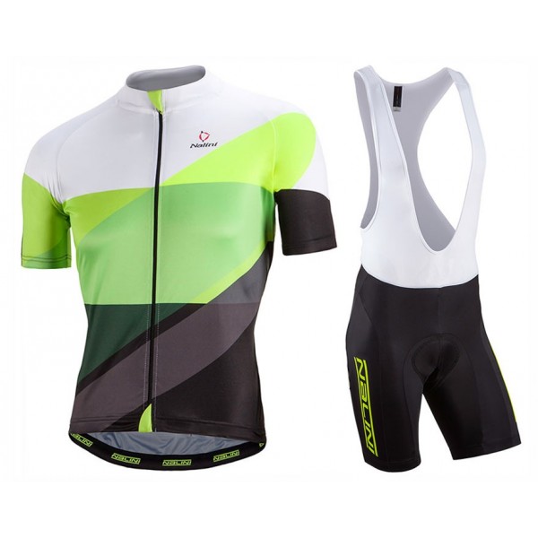 2017 Nalini PRO Campione Weiß-Vert Fahrradbekleidung Satz Radtrikot Kurzarm+Kurz Trägerhose Radtrikot De