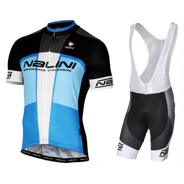 2017 Nalini PRO Artico Schwarz-Blau Fahrradbekleidung Satz Radtrikot Kurzarm+Kurz Trägerhose Radtrikot De