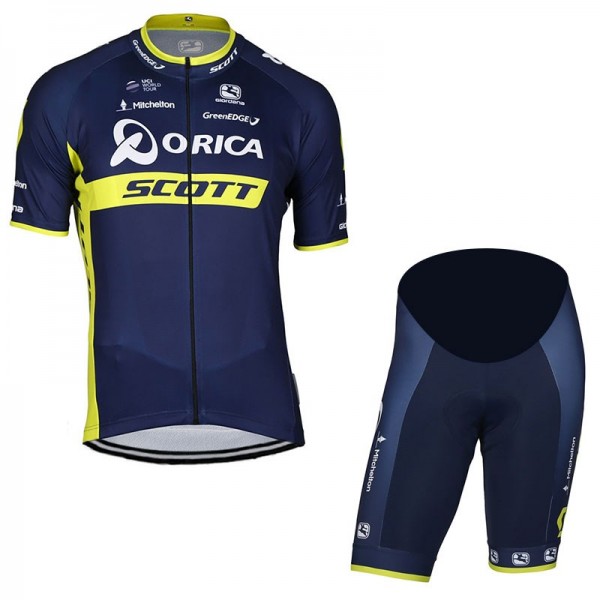 2017 Orica Scott Fahrradbekleidung Satz Radtrikot Kurzarm+Kurz Radhose Radtrikot De