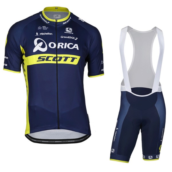2017 Orica Scott Fahrradbekleidung Satz Radtrikot Kurzarm+Kurz Trägerhose Radtrikot De