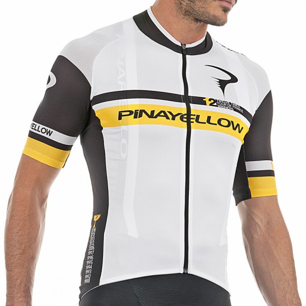 2017 Pinarello 12th Tour de France Radtrikot Kurzarm-Weiß Schwarz Radtrikot De