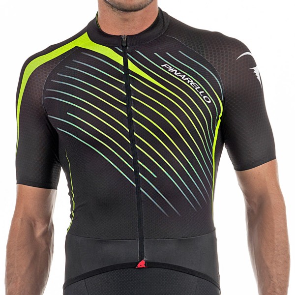 2017 Pinarello Tour Radtrikot Kurzarm-Schwarz Gelb Radtrikot De