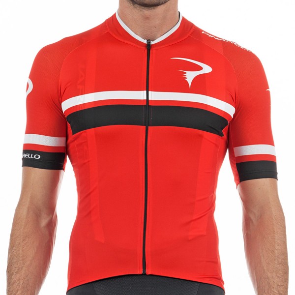 2017 Pinarello Corsa Radtrikot Kurzarm-Rot Schwarz Radtrikot De