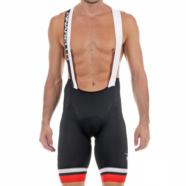 2017 Pinarello Corsa Kurz Trägerhose-Schwarz Rot Radtrikot De