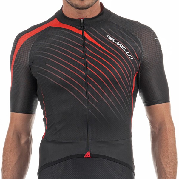 2017 Pinarello Tour Radtrikot Kurzarm-Schwarz Rot Radtrikot De