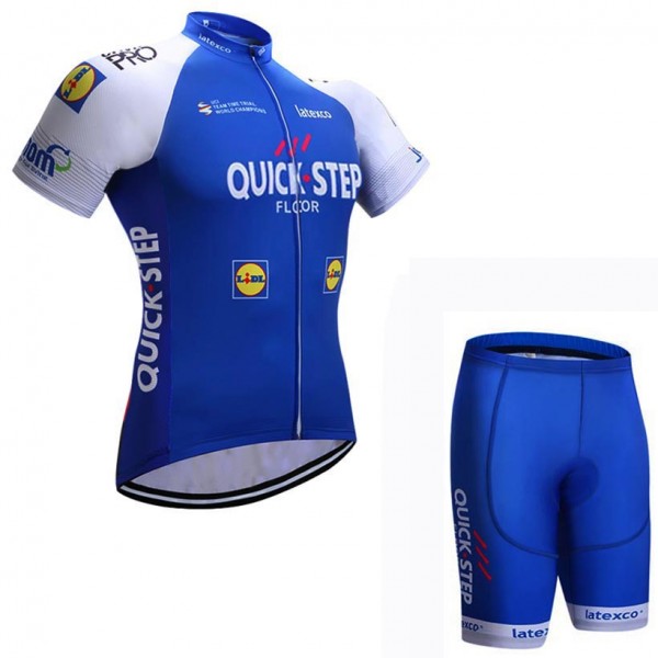 2017 Quick Step Floors Fahrradbekleidung Satz Radtrikot Kurzarm+Kurz Radhose Radtrikot De