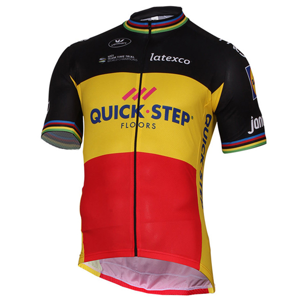 Quick Step Floors 2017 Schwarz Gelb Radtrikot Kurzarm Radtrikot De