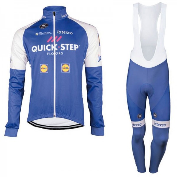 Quick Step Floors 2017 Pro Fahrradbekleidung Satz Radtrikot Langarm+Lang Trägerhose Radtrikot De