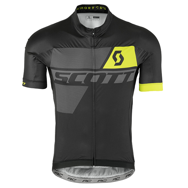 2017 Scott Schwarz Gelb Radtrikot Kurzarm Radtrikot De