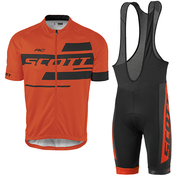 2017 Scott Rc orange Fahrradbekleidung Satz Radtrikot Kurzarm+Kurz Trägerhose Radtrikot De