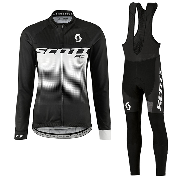 2017 Scott Rc Damen Schwarz Weiß Fahrradbekleidung Satz Radtrikot Langarm+Lang Trägerhose Radtrikot De