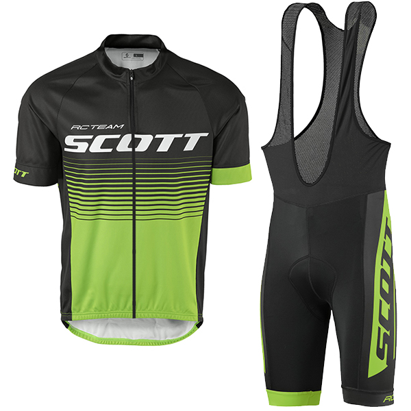 2017 Scott Rc Schwarz Grün Fahrradbekleidung Satz Radtrikot Kurzarm+Kurz Trägerhose Radtrikot De