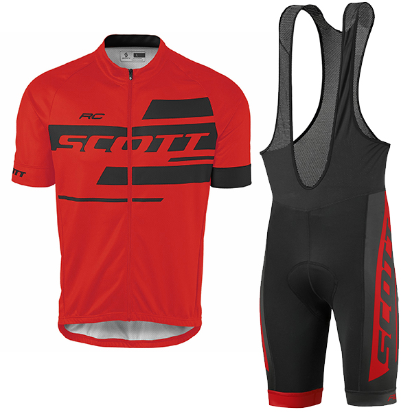 2017 Scott Rc Rot Fahrradbekleidung Satz Radtrikot Kurzarm+Kurz Trägerhose Radtrikot De