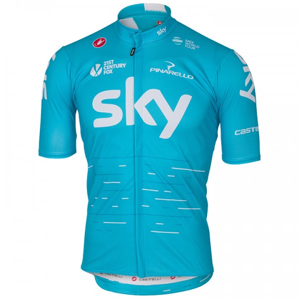 2017 Sky Pro Radtrikot Kurzarm Blau Radtrikot De 2017 Sky Pro Radtrikot Kurzarm Blau Radtrikot De