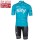 2017 Sky Pro Fahrradbekleidung Satz Radtrikot Kurzarm+Kurz Radhose Blau Radtrikot De