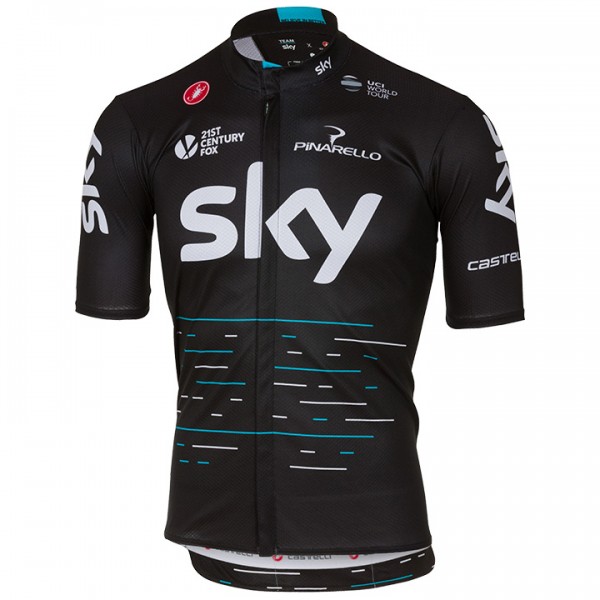 2017 Sky Pro Radtrikot Kurzarm Schwarz Radtrikot De