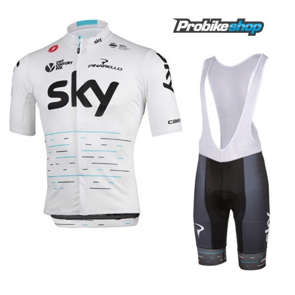 Sky Team Tour De France Set 2017 Fahrradbekleidung Satz Radtrikot Kurzarm+Kurz Trägerhose Radtrikot De