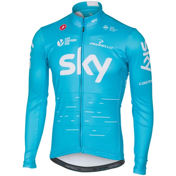 Sky Pro 2017 Radtrikot Langarm Blau Radtrikot De Sky Pro 2017 Radtrikot Langarm Blau Radtrikot De