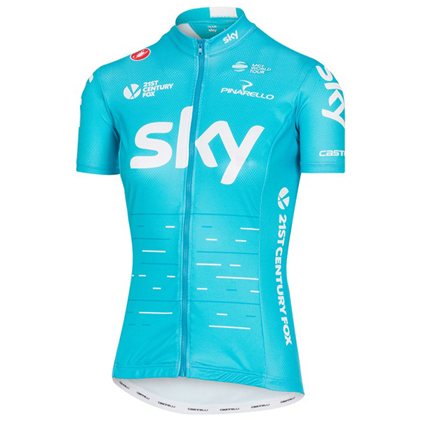 Sky Pro Damen 2017 Blau Radtrikot Kurzarm Radtrikot De