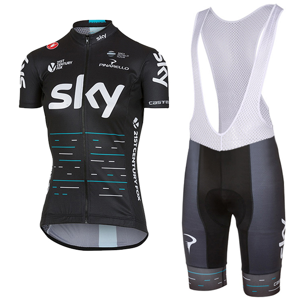 Sky Pro Damen 2017 Schwarz Fahrradbekleidung Satz Radtrikot Kurzarm+Kurz Trägerhose Radtrikot De
