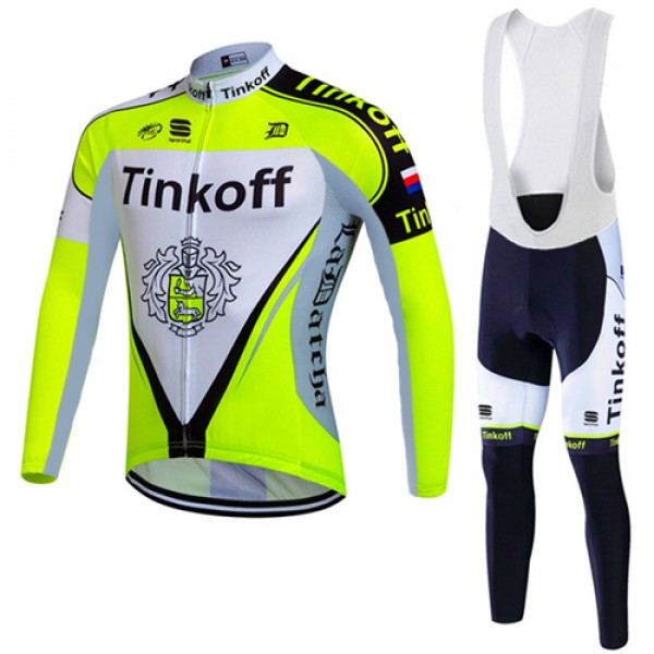 2017 Tinkoff Gelb Fahrradbekleidung Satz Radtrikot Langarm+Lang Trägerhose Radtrikot De