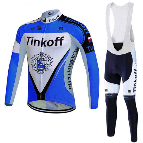 2017 Tinkoff Blau Fahrradbekleidung Satz Radtrikot Langarm+Lang Trägerhose Radtrikot De