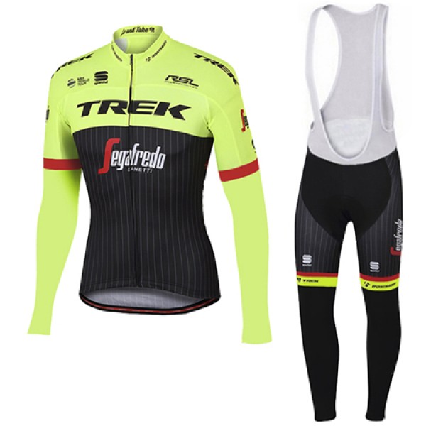 Trek Segafredo Pro 2017 Gelb Fahrradbekleidung Satz Radtrikot Langarm+Lang Trägerhose Radtrikot De