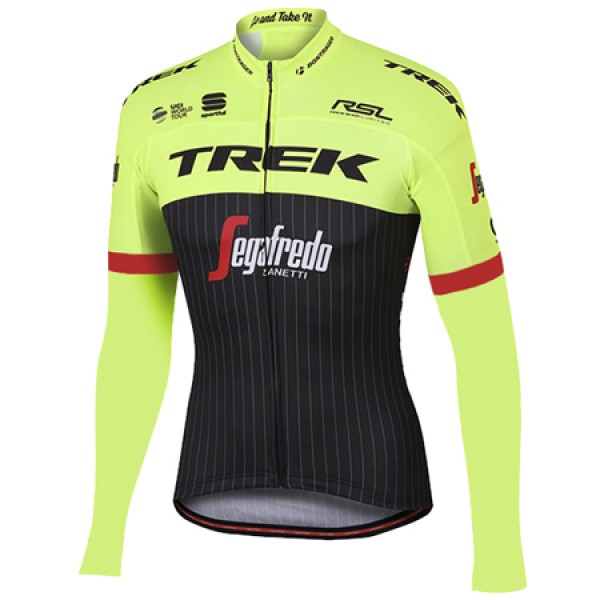 Trek Segafredo Pro 2017 Gelb Radtrikot Langarm Radtrikot De