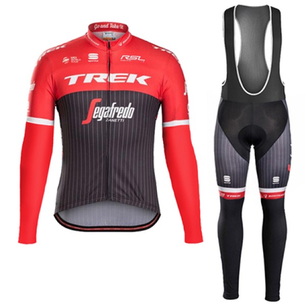 Trek Segafredo 2017 Fahrradbekleidung Satz Radtrikot Langarm+Lang Trägerhose Rot Radtrikot De